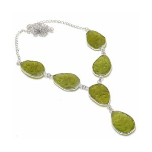 Silver Oval Cut Cubic Zirconia Necklace